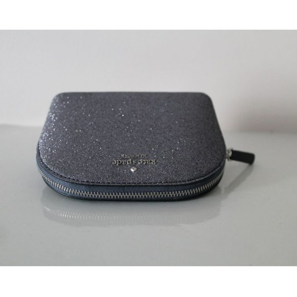 Kate Spade New York Small Joeley Glitter Dome Cosmetic Make-up Travel Bag - Picture 4 of 6